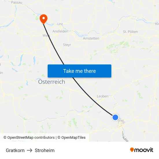 Gratkorn to Stroheim map