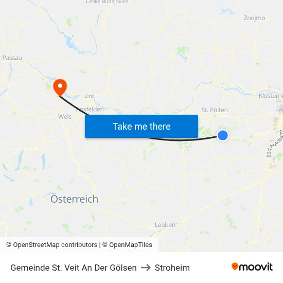 Gemeinde St. Veit An Der Gölsen to Stroheim map