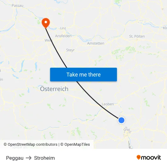 Peggau to Stroheim map