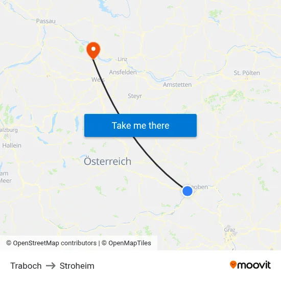 Traboch to Stroheim map