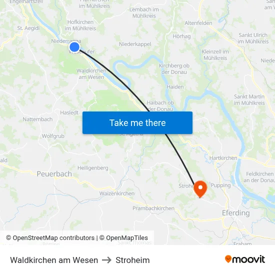 Waldkirchen am Wesen to Stroheim map