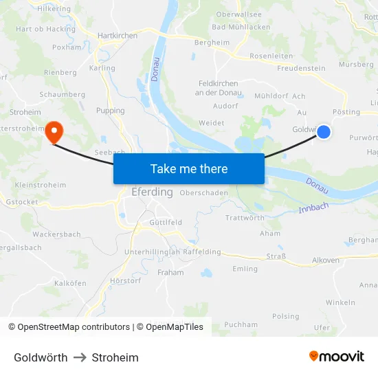 Goldwörth to Stroheim map