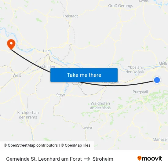 Gemeinde St. Leonhard am Forst to Stroheim map