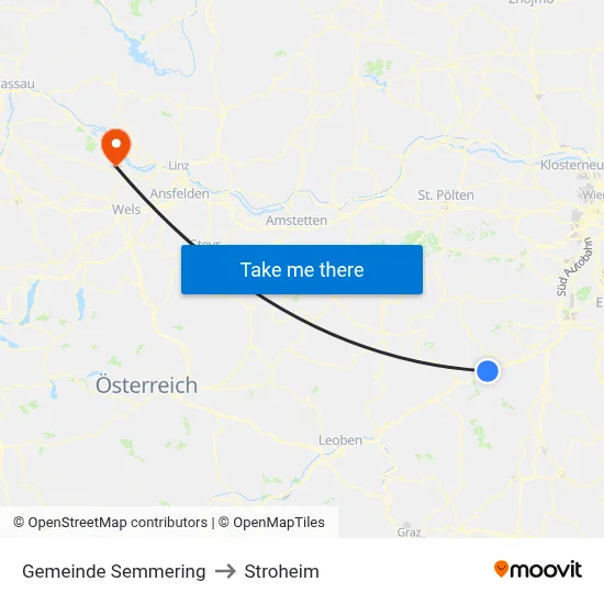 Gemeinde Semmering to Stroheim map