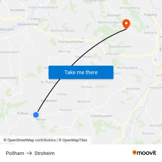 Pollham to Stroheim map