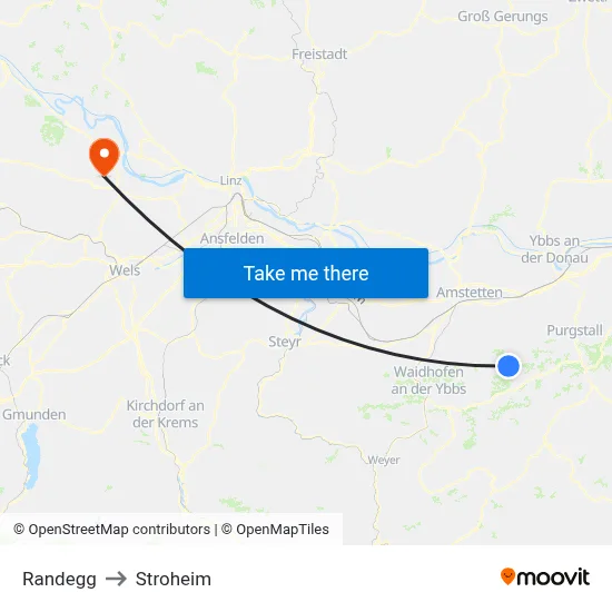 Randegg to Stroheim map