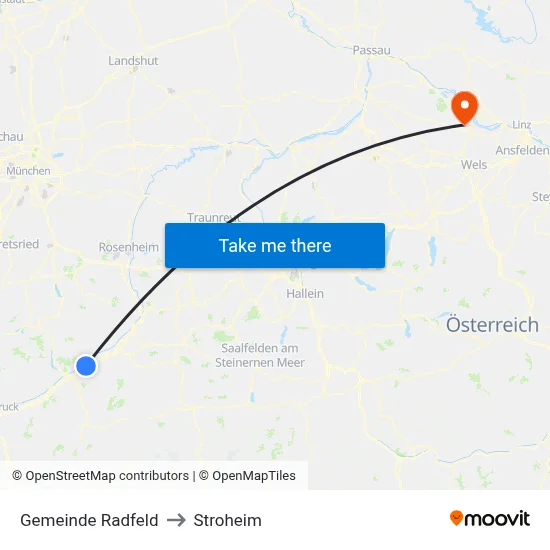 Gemeinde Radfeld to Stroheim map