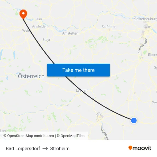 Bad Loipersdorf to Stroheim map