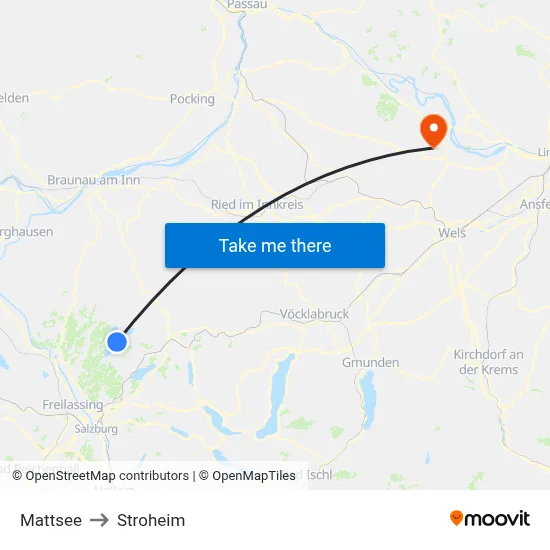 Mattsee to Stroheim map