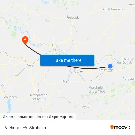 Viehdorf to Stroheim map