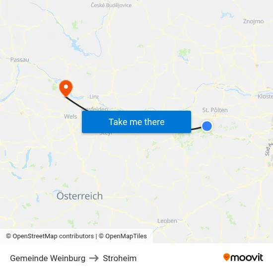 Gemeinde Weinburg to Stroheim map