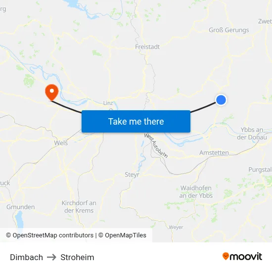 Dimbach to Stroheim map