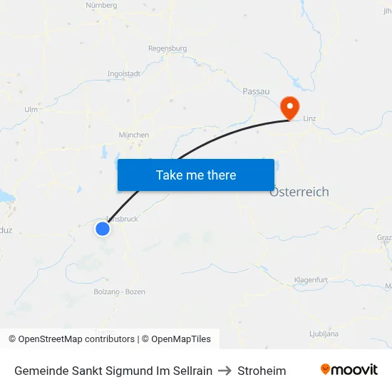 Gemeinde Sankt Sigmund Im Sellrain to Stroheim map