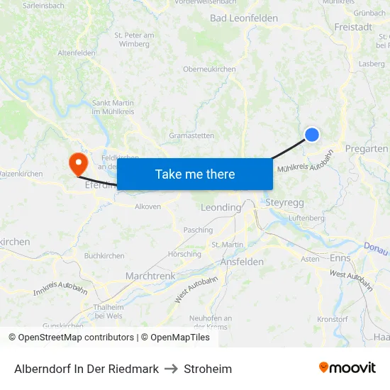 Alberndorf In Der Riedmark to Stroheim map