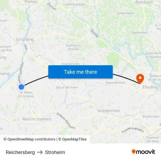 Reichersberg to Stroheim map