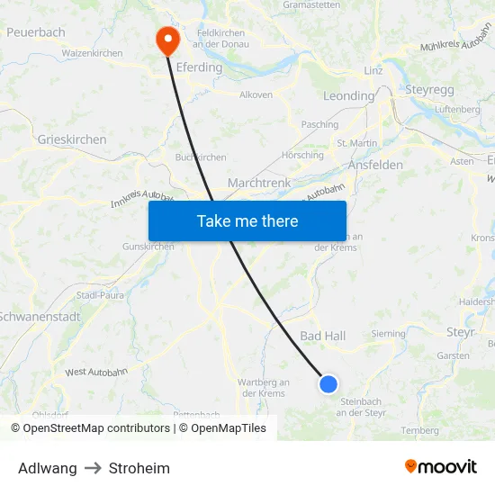 Adlwang to Stroheim map