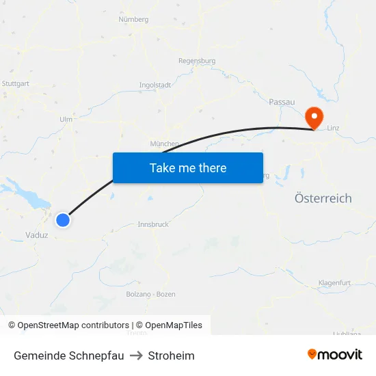 Gemeinde Schnepfau to Stroheim map