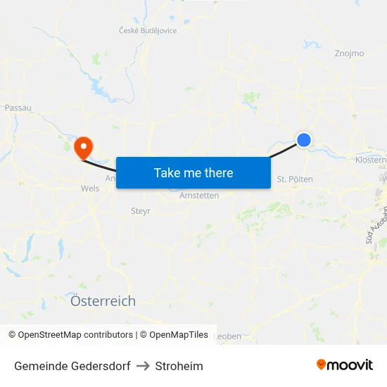 Gemeinde Gedersdorf to Stroheim map