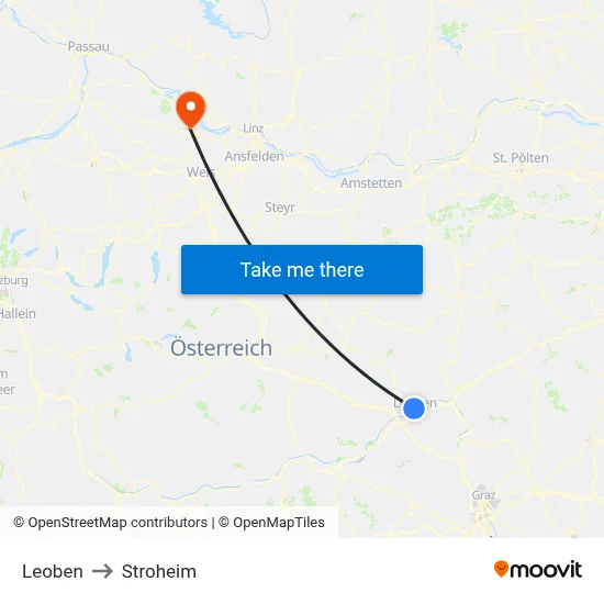 Leoben to Stroheim map