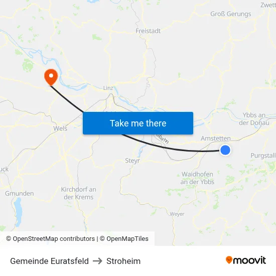 Gemeinde Euratsfeld to Stroheim map