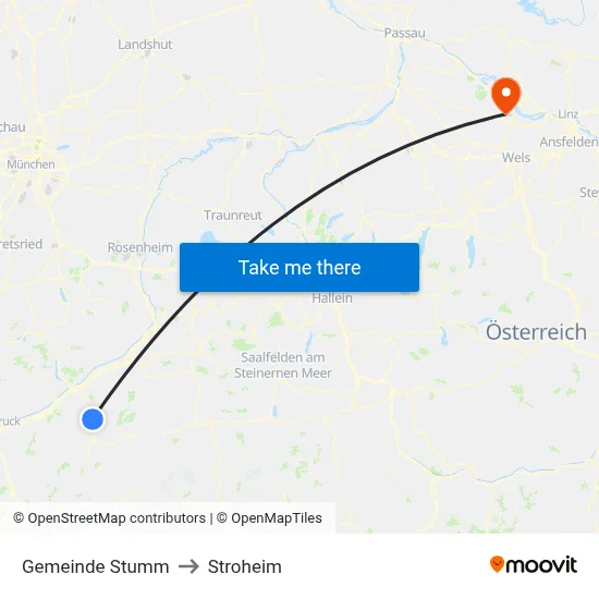 Gemeinde Stumm to Stroheim map