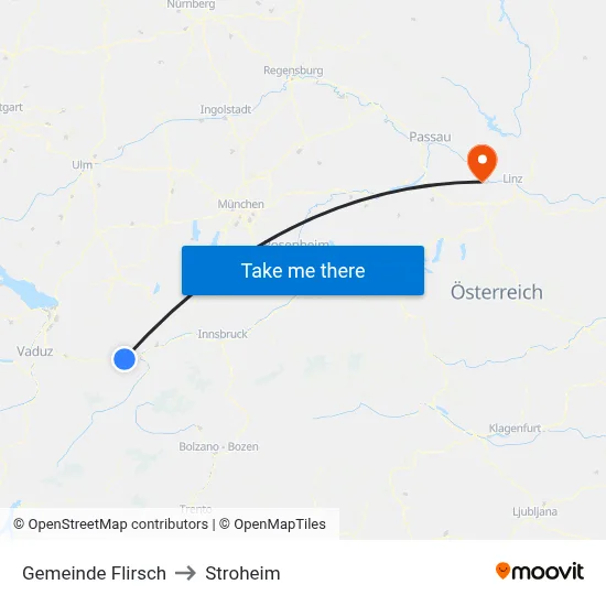 Gemeinde Flirsch to Stroheim map
