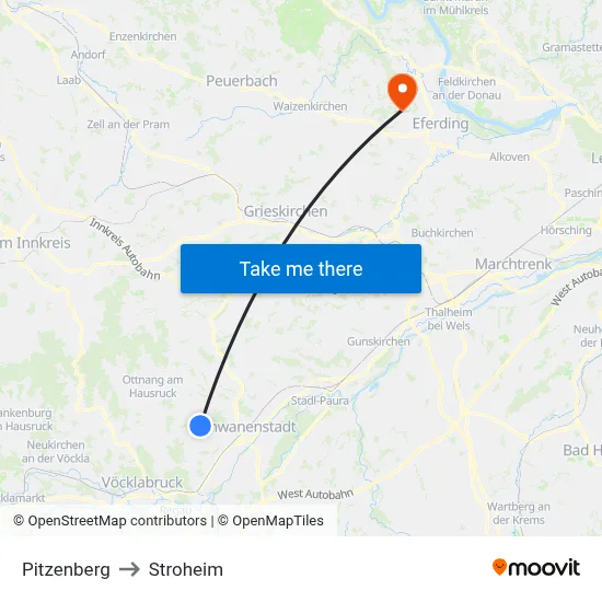 Pitzenberg to Stroheim map