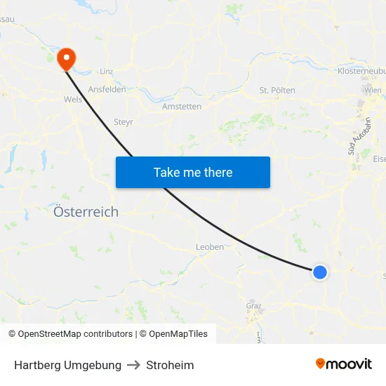 Hartberg Umgebung to Stroheim map