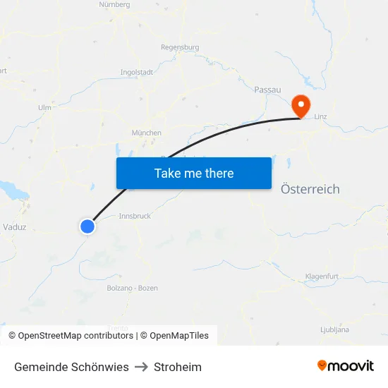 Gemeinde Schönwies to Stroheim map