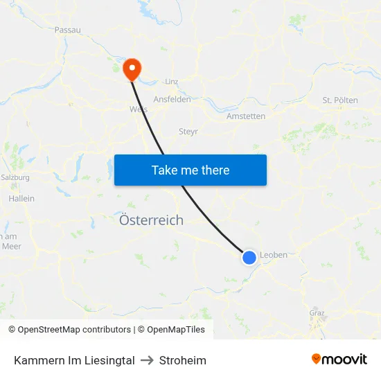 Kammern Im Liesingtal to Stroheim map