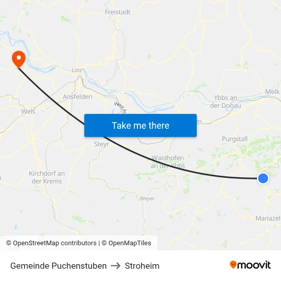 Gemeinde Puchenstuben to Stroheim map