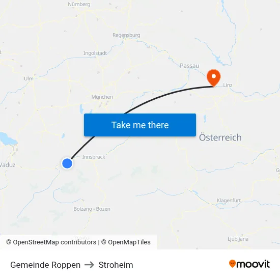 Gemeinde Roppen to Stroheim map