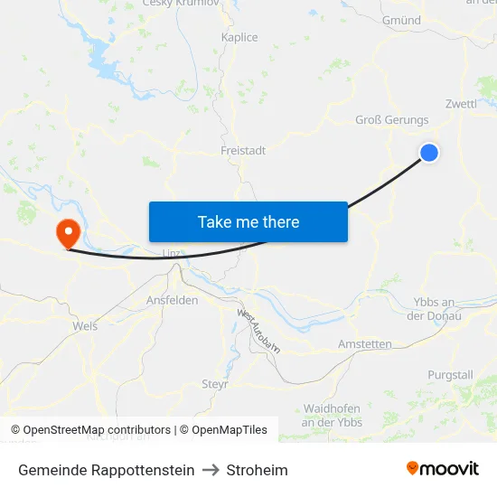 Gemeinde Rappottenstein to Stroheim map