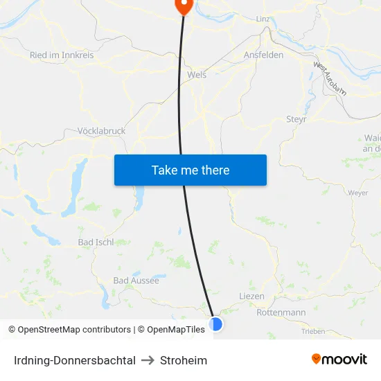 Irdning-Donnersbachtal to Stroheim map
