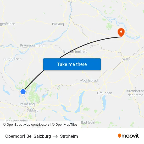 Oberndorf Bei Salzburg to Stroheim map
