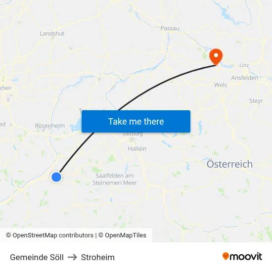 Gemeinde Söll to Stroheim map