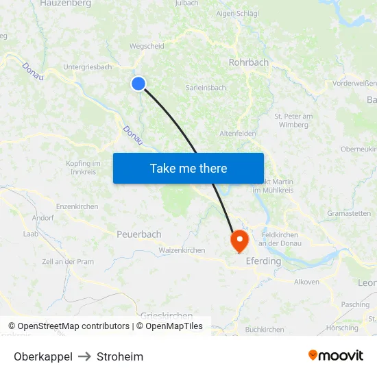 Oberkappel to Stroheim map