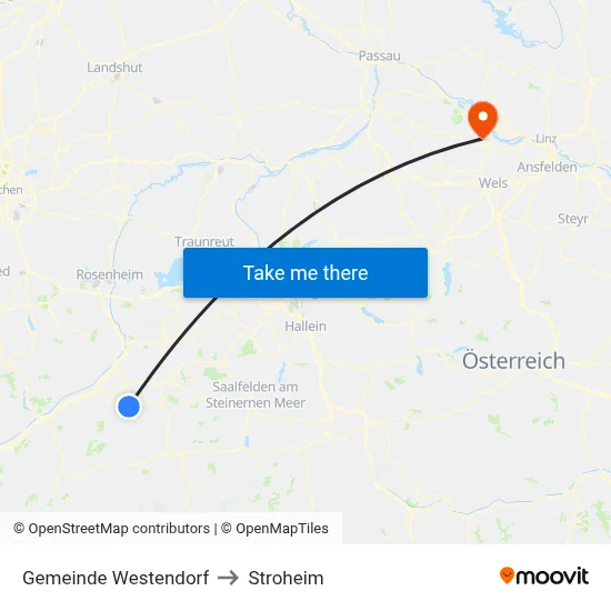 Gemeinde Westendorf to Stroheim map