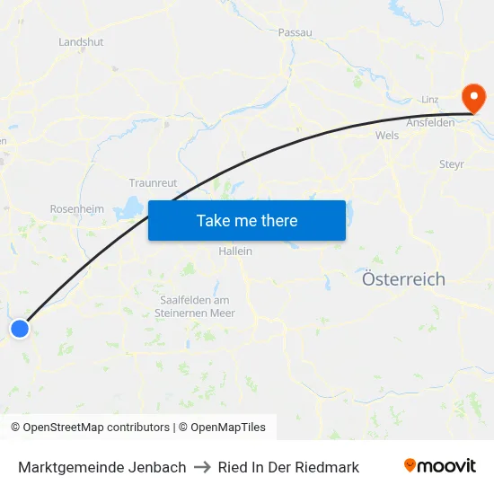 Marktgemeinde Jenbach to Ried In Der Riedmark map