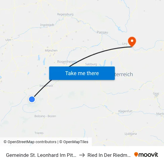 Gemeinde St. Leonhard Im Pitztal to Ried In Der Riedmark map
