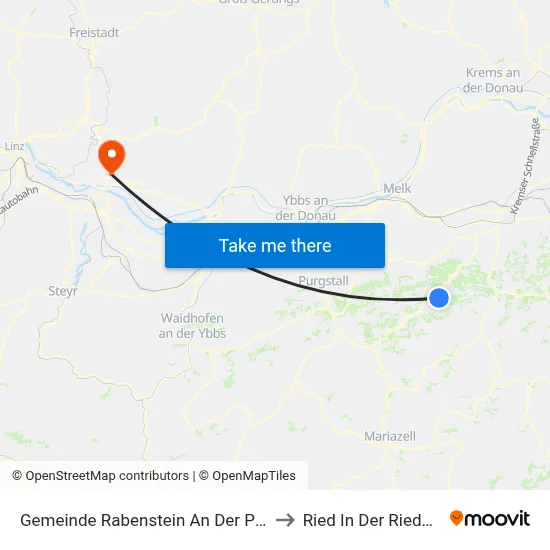 Gemeinde Rabenstein An Der Pielach to Ried In Der Riedmark map