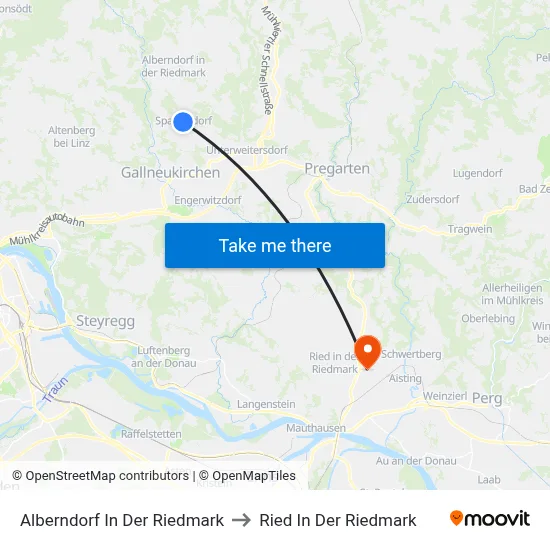 Alberndorf In Der Riedmark to Ried In Der Riedmark map