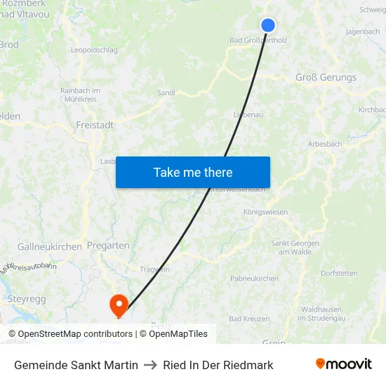Gemeinde Sankt Martin to Ried In Der Riedmark map