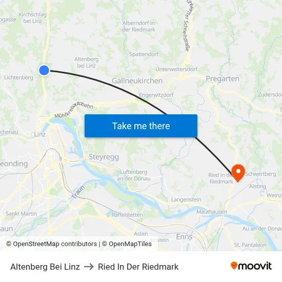 Altenberg Bei Linz to Ried In Der Riedmark map