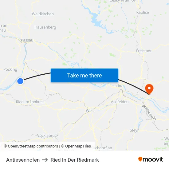 Antiesenhofen to Ried In Der Riedmark map