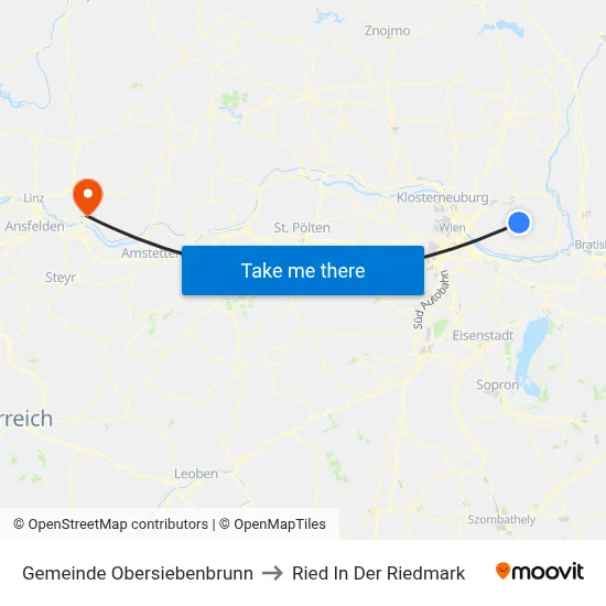 Gemeinde Obersiebenbrunn to Ried In Der Riedmark map