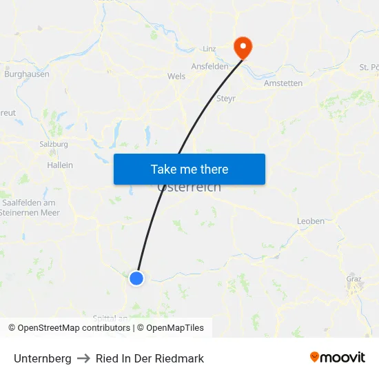 Unternberg to Ried In Der Riedmark map