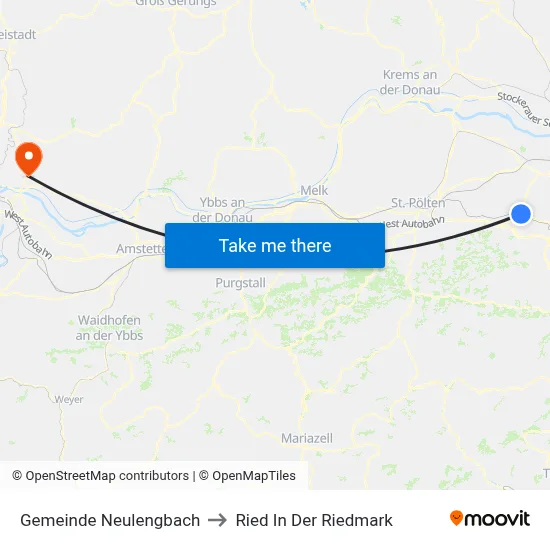 Gemeinde Neulengbach to Ried In Der Riedmark map