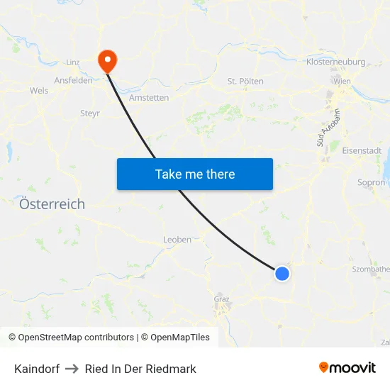 Kaindorf to Ried In Der Riedmark map