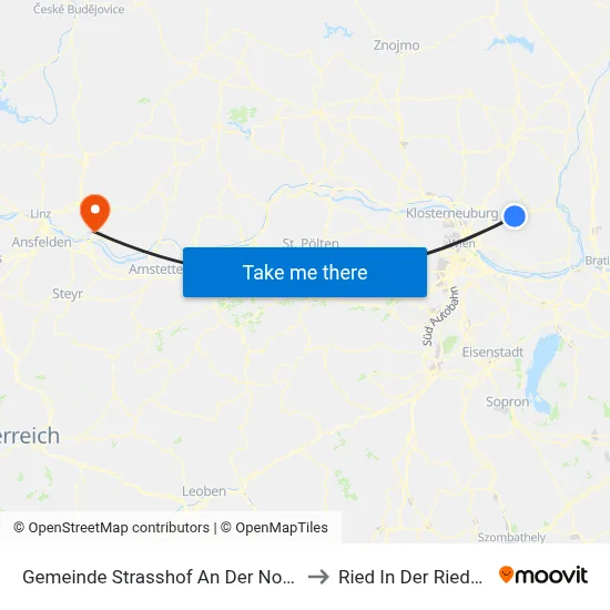 Gemeinde Strasshof An Der Nordbahn to Ried In Der Riedmark map